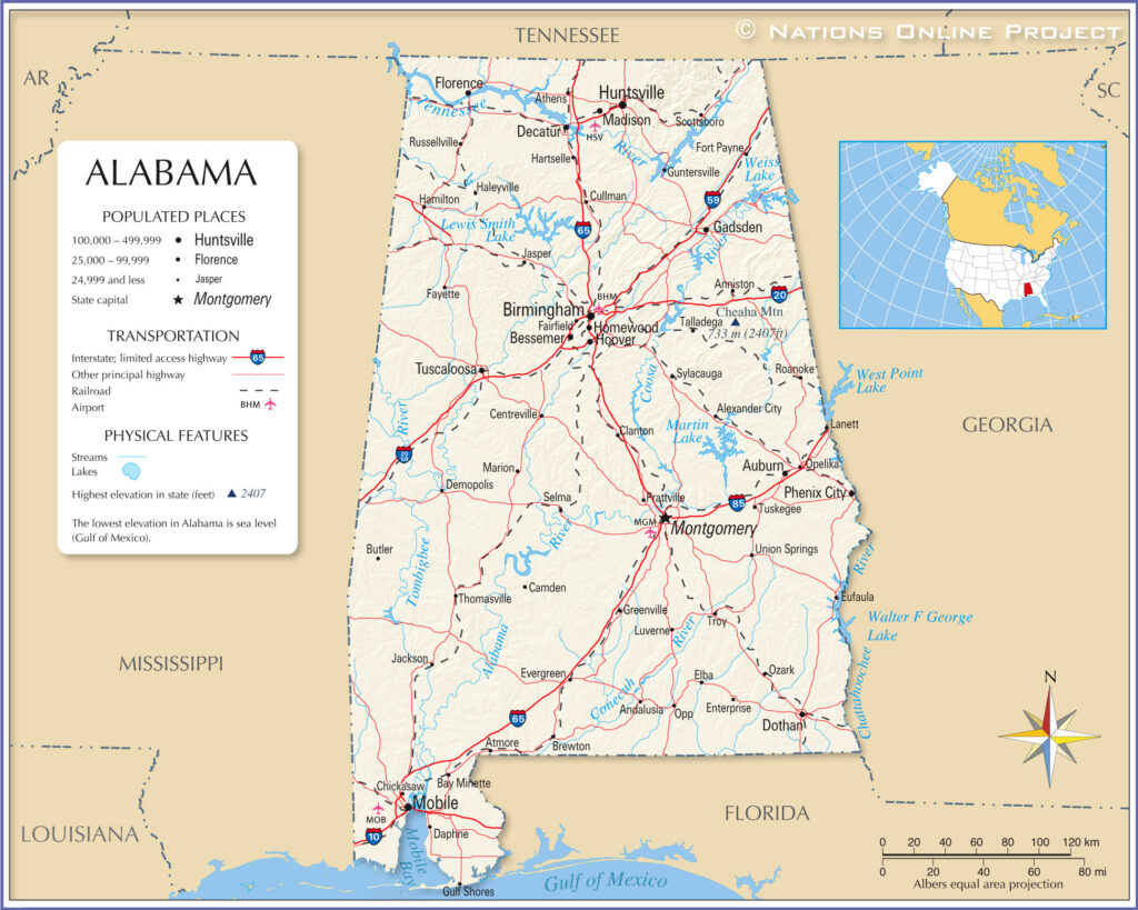 Alabama map